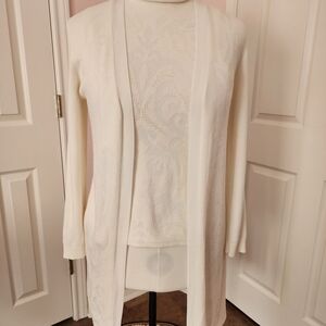 Chico's Cream Women's Cardigan Sweater Set.   2 Piece.
